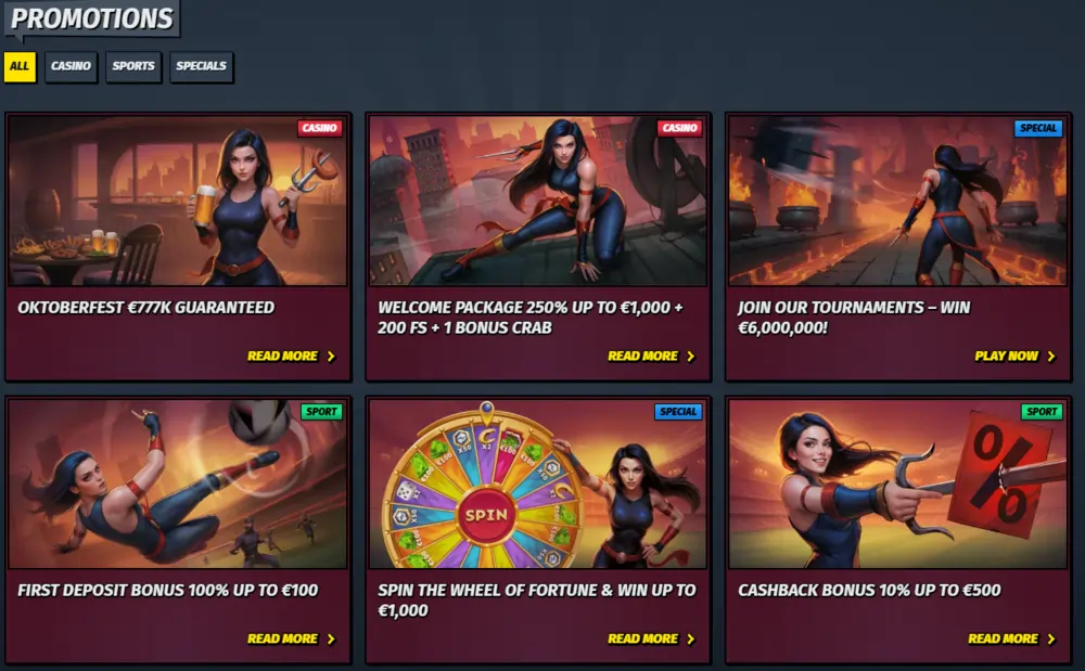 Allyspin Casino - Bonusy i promocje